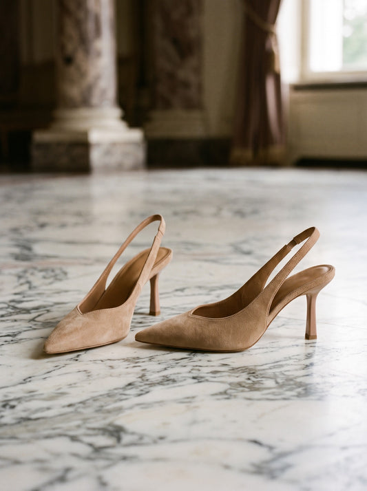 Annalisa, décolleté slingback beige, il paio