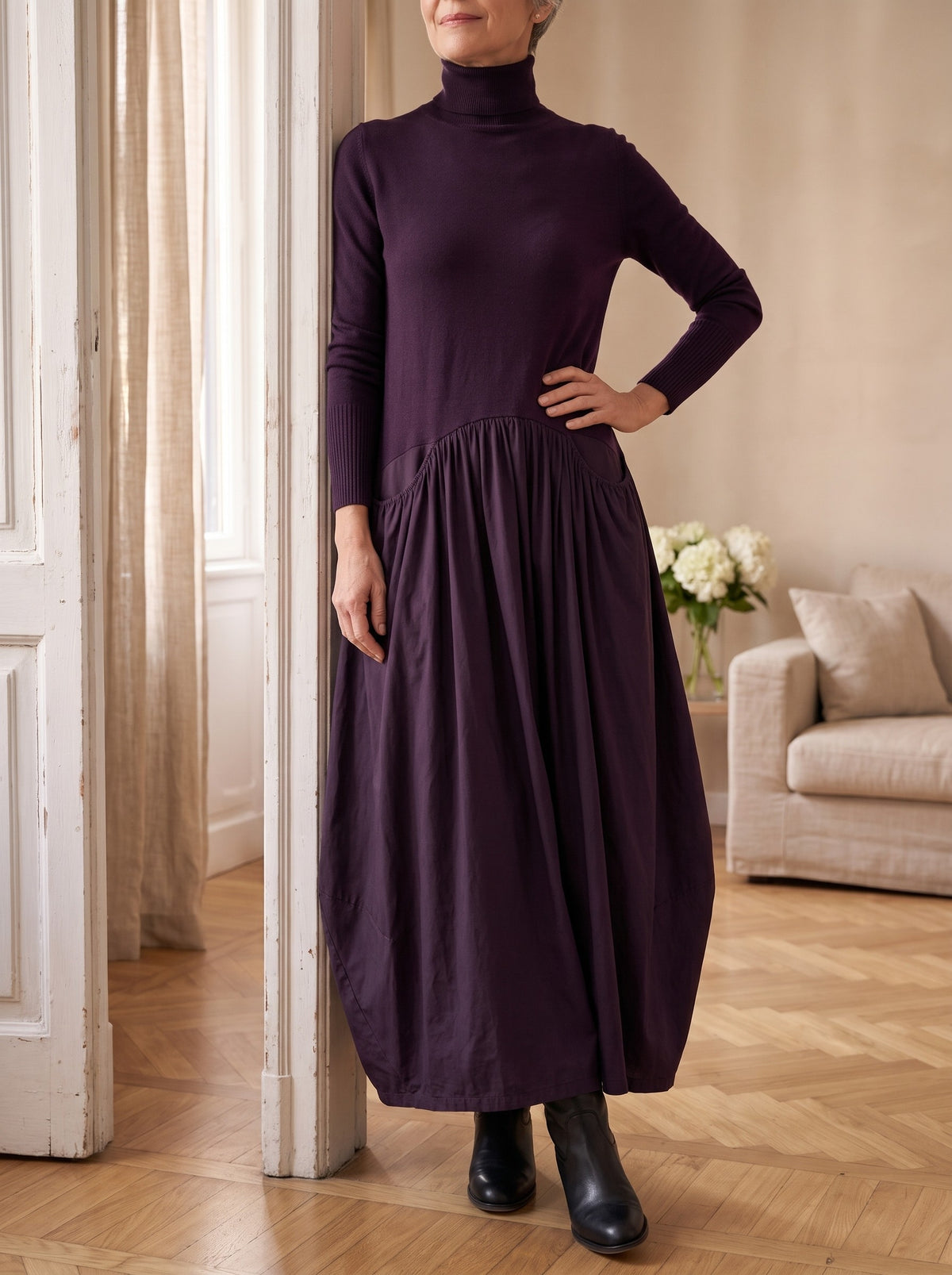 Allegra, abito viola scuro