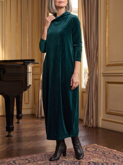Lorella, abito verde scuro