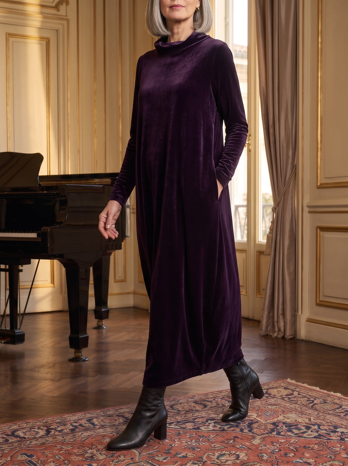Lorella, abito viola