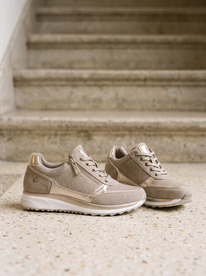 Orsola, sneakers comfort beige, il paio