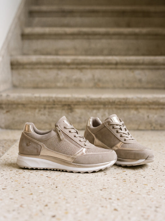 Orsola, sneakers comfort beige, il paio