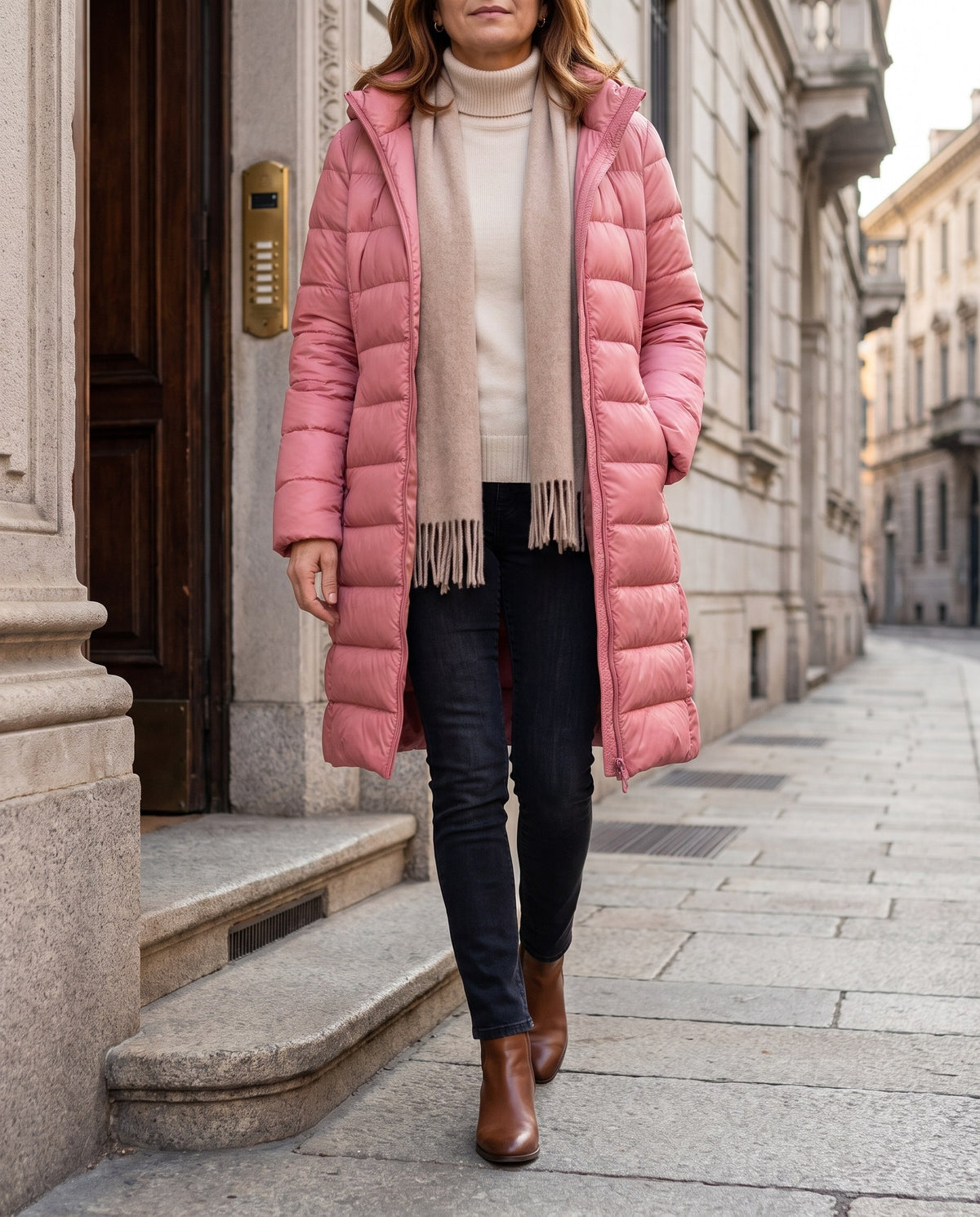 Perla, piumino ultraleggero rosa