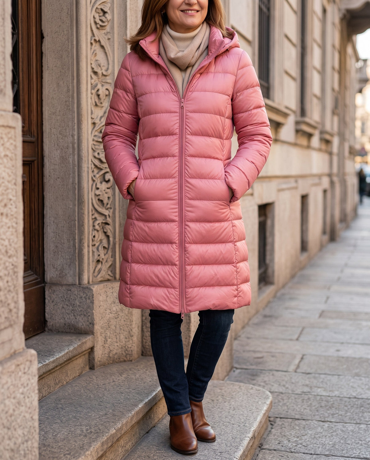 Perla, piumino rosa