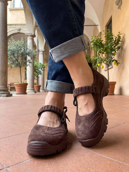 Rachele, mocassino mary jane marrone