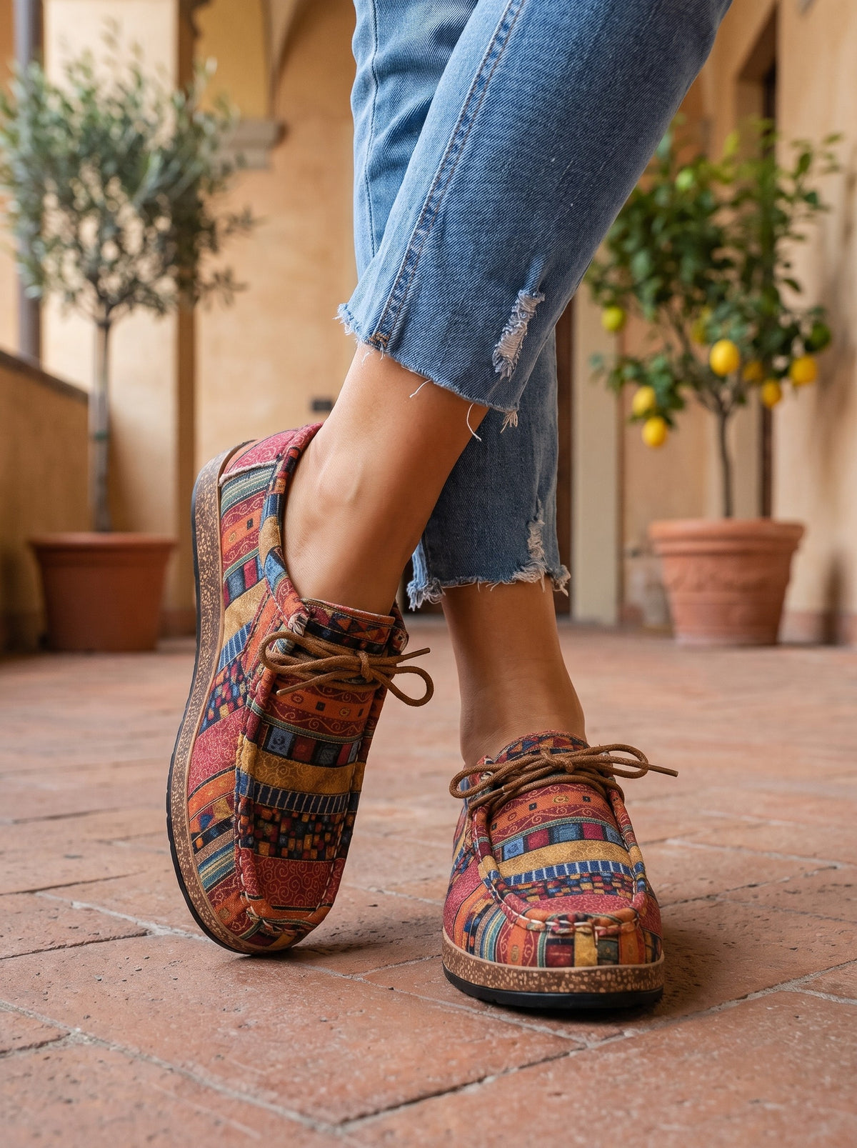 Stella, mocassini boho mosaico autunnale