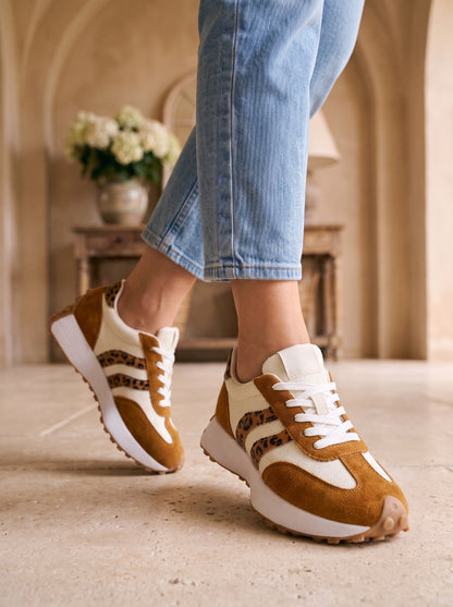 Tosca, sneakers animalier beige