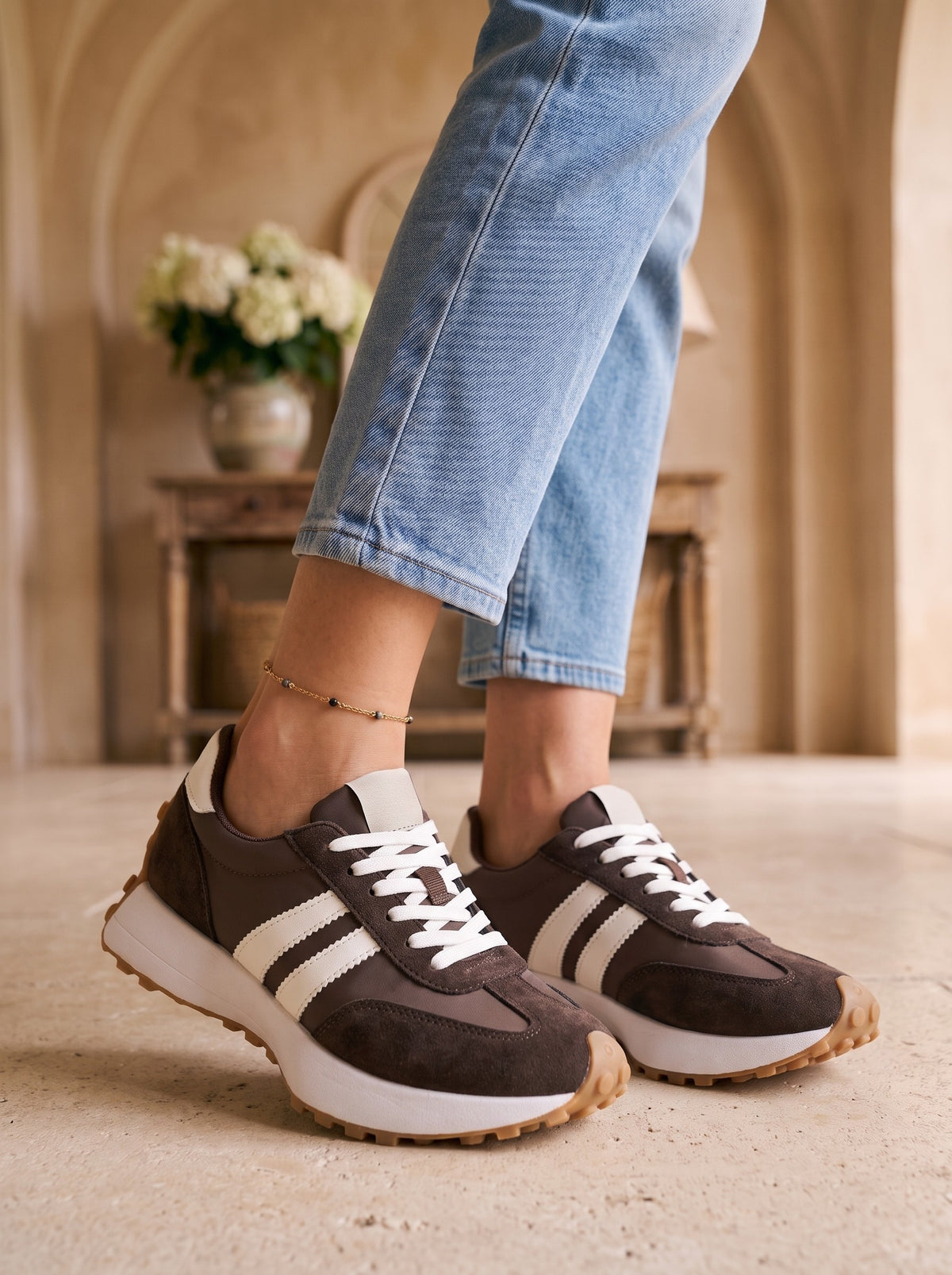 Tosca, sneakers marrone scuro