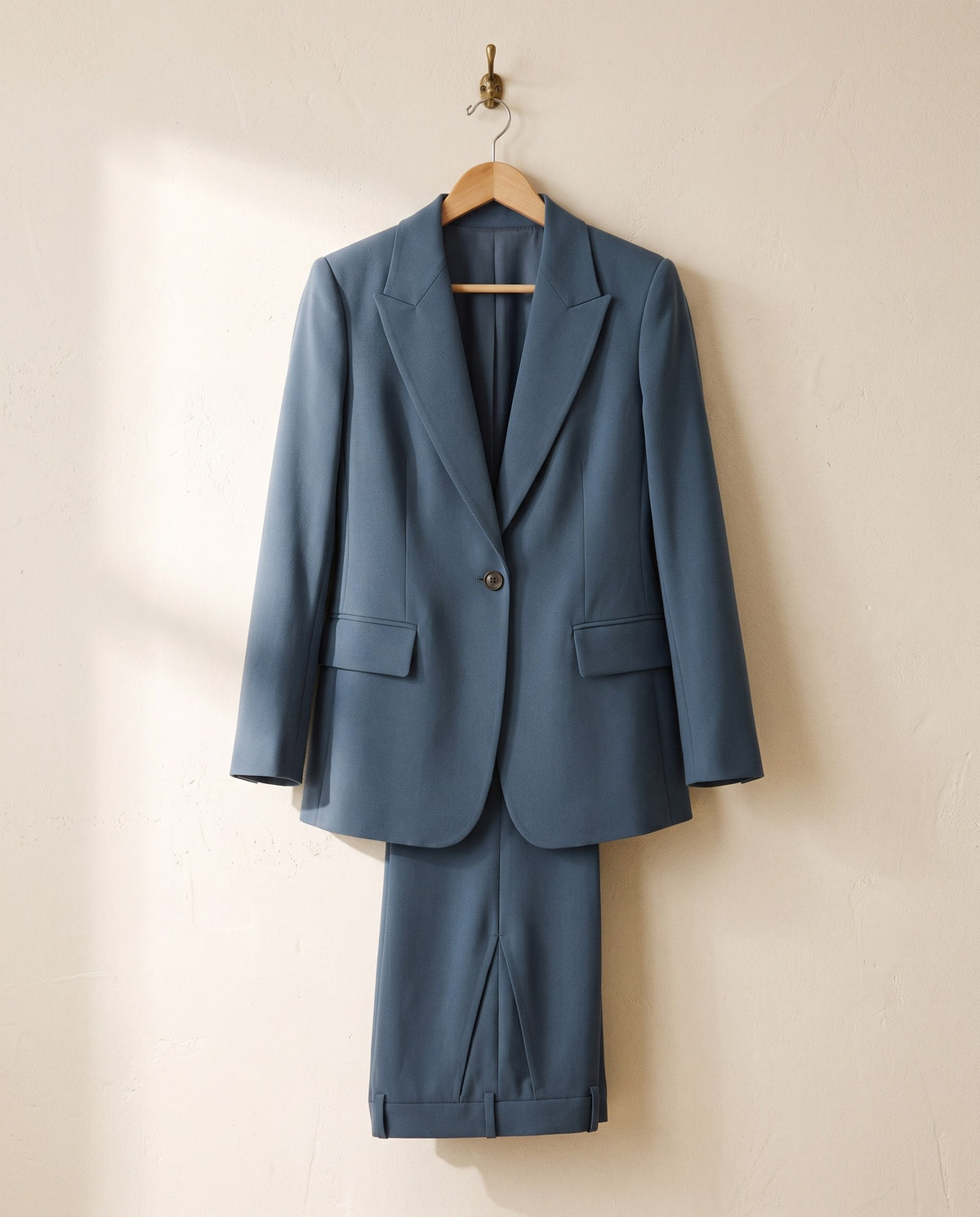 Viviana, tailleur blu su gruccia